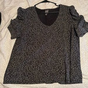 Leopard grey and black blouse